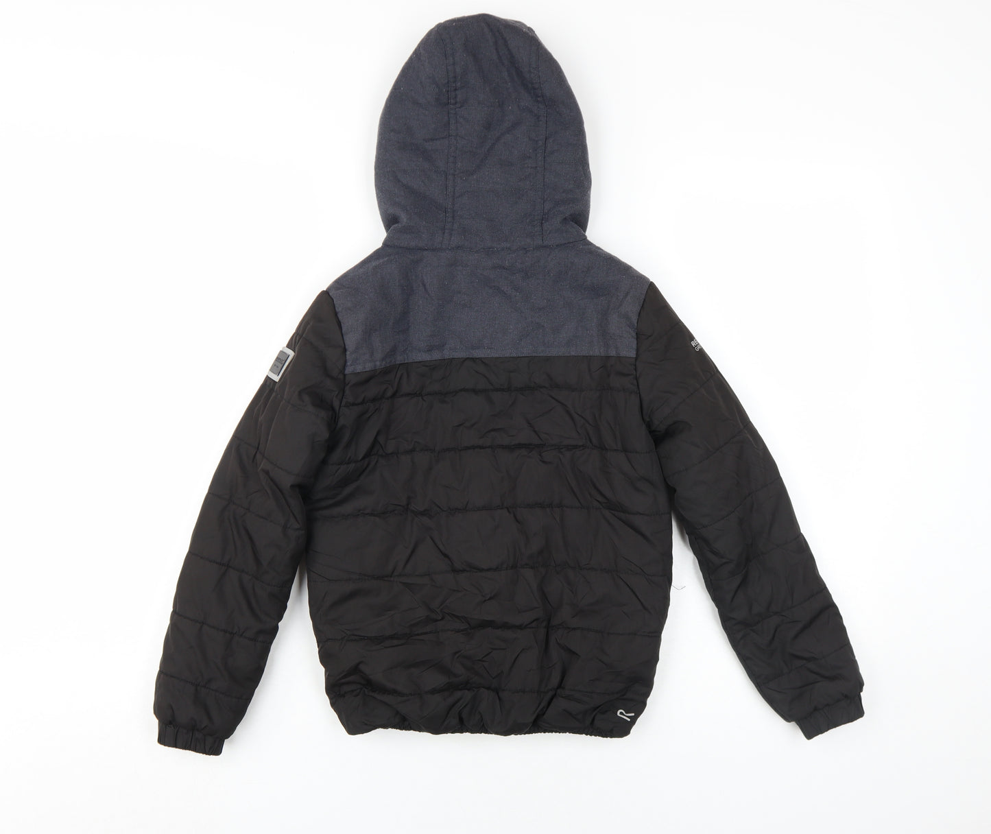 Regatta Boys Black Puffer Jacket 7-8 Years Hooded Warm