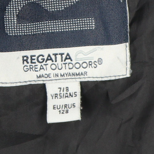 Regatta Boys Black Puffer Jacket 7-8 Years Hooded Warm