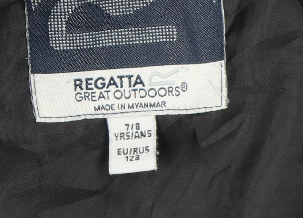 Regatta Boys Black Puffer Jacket 7-8 Years Hooded Warm
