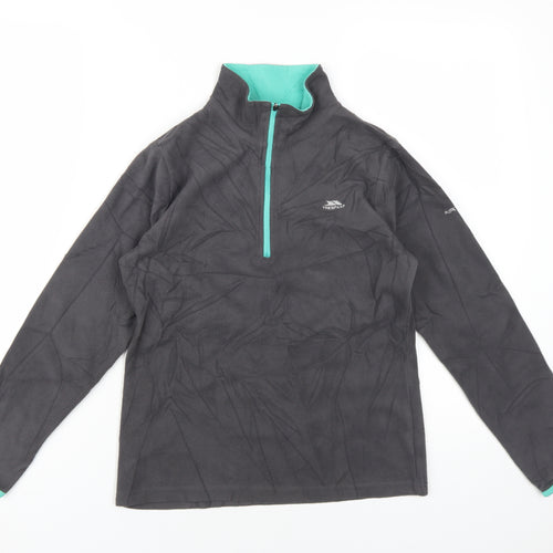 Trespass Boys Black Fleece 1/4 Zip Sweatshirt 11-12 Years