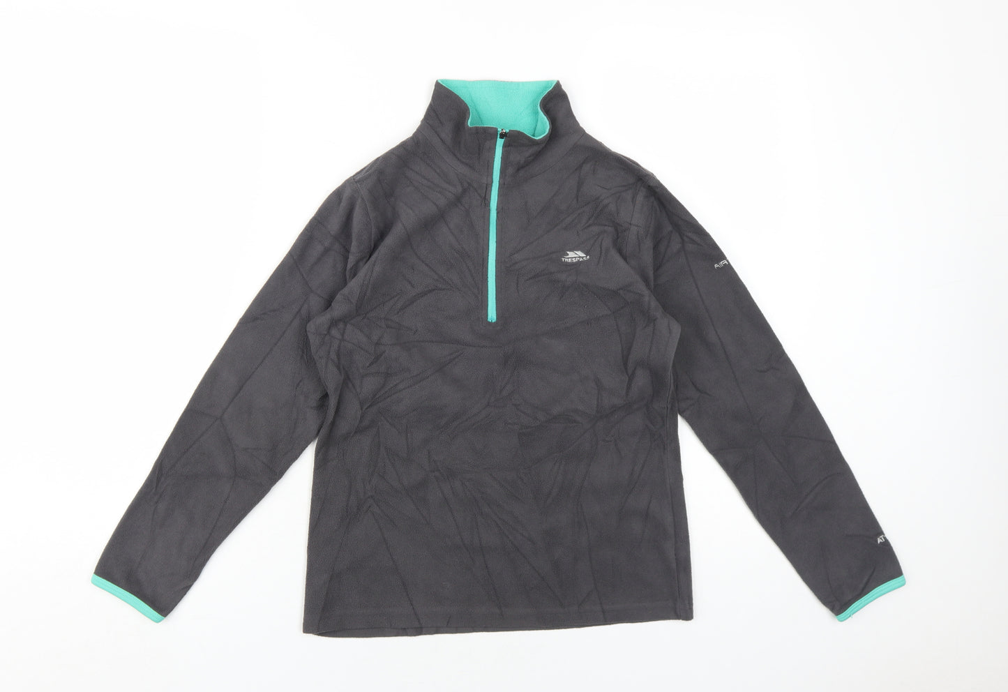 Trespass Boys Black Fleece 1/4 Zip Sweatshirt 11-12 Years