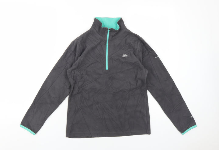 Trespass Boys Black Fleece 1/4 Zip Sweatshirt 11-12 Years