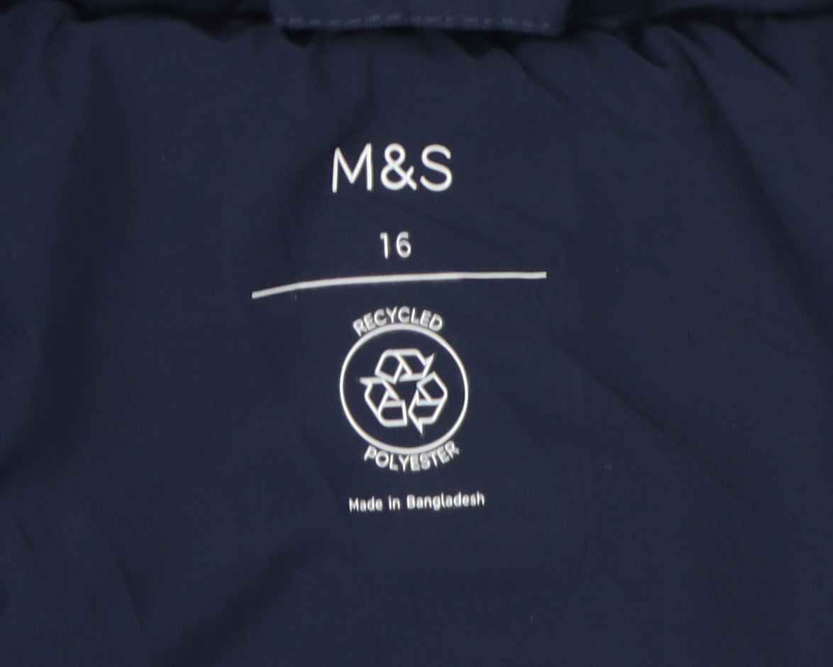 Marks and Spencer Women’s Blue Puffer Jacket Size 16