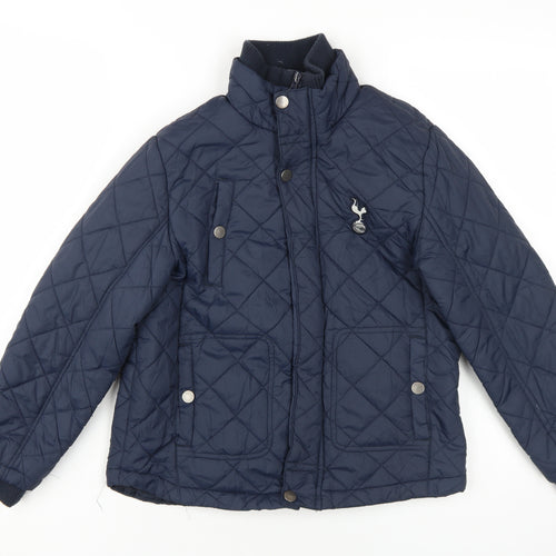 Tottenham Hotspur Boys Blue Quilted Jacket, 9-10 Yrs, Winter Zip