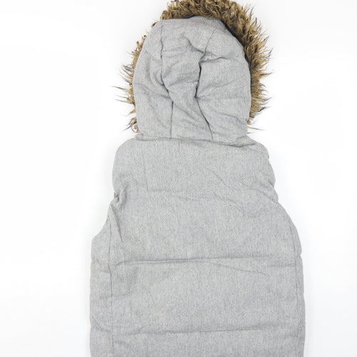 Gap Men's Grey Hooded Puffer Jacket, Size M, Winter