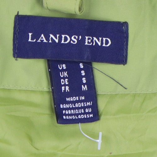 Lands' End Green Hooded Parka Coat, Men's S, Lightweight, Casual
