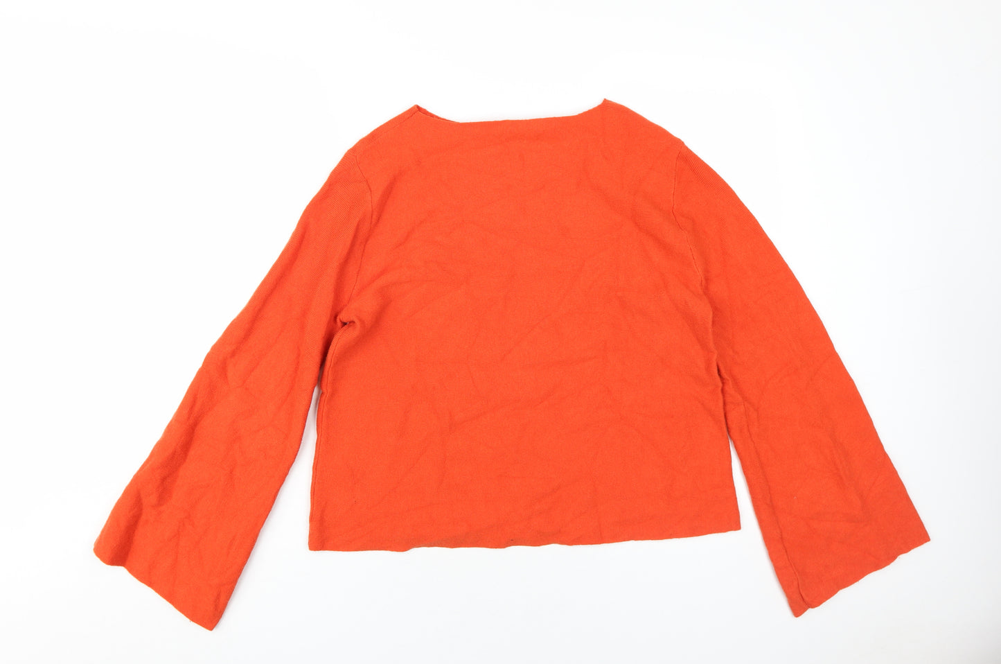 Oasis Women's Orange Knit Jumper Size M Boat Neck