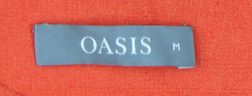 Oasis Women's Orange Knit Jumper Size M Boat Neck