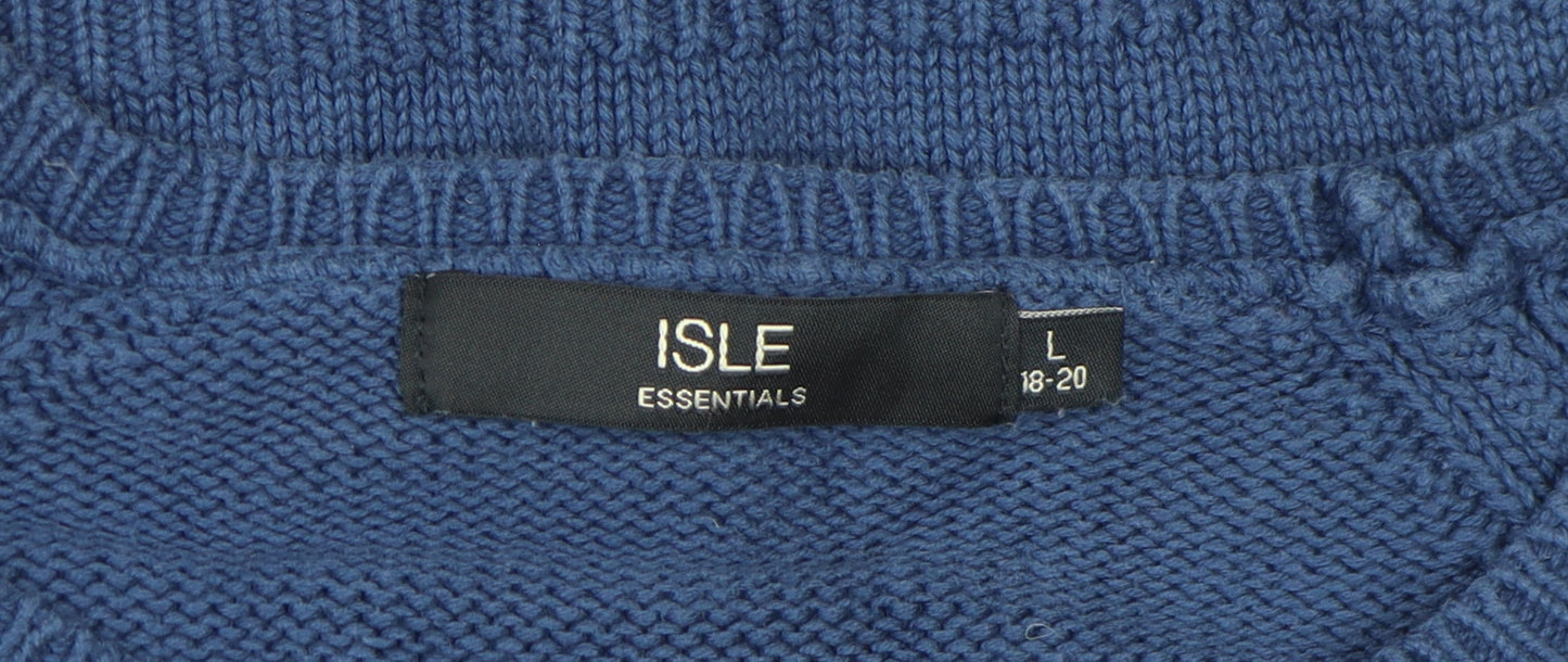 Isle Essentials Women's Blue Knit Jumper L