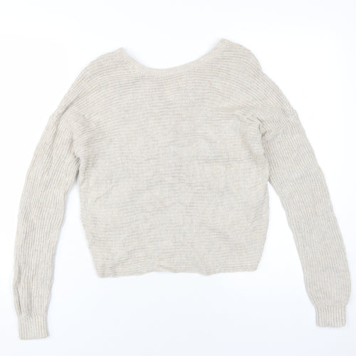 Hollister Women's Beige Knit Pullover Jumper, Size S