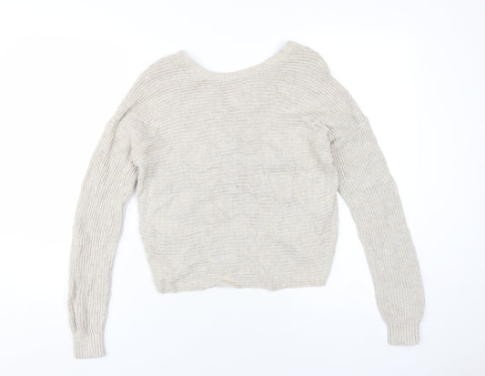 Hollister Women's Beige Knit Pullover Jumper, Size S