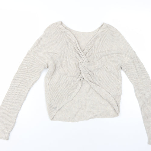 Hollister Women's Beige Knit Pullover Jumper, Size S