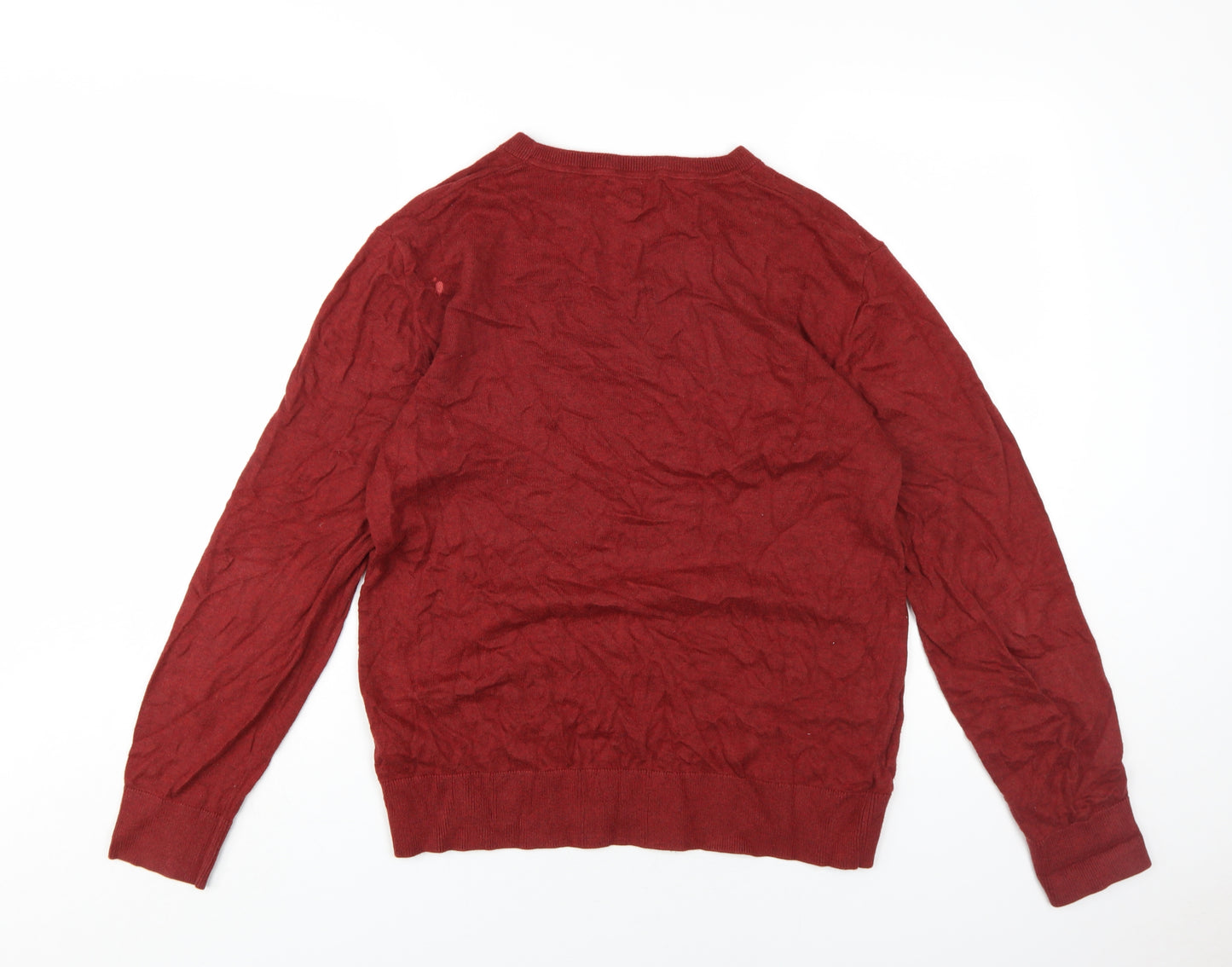 Gap Men's Red Cotton Pullover Jumper, M, Crew Neck