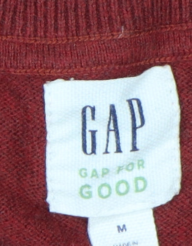 Gap Men's Red Cotton Pullover Jumper, M, Crew Neck