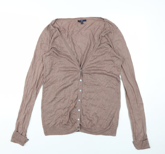 Gap Women's M Brown Cardigan V-Neck Long Sleeve