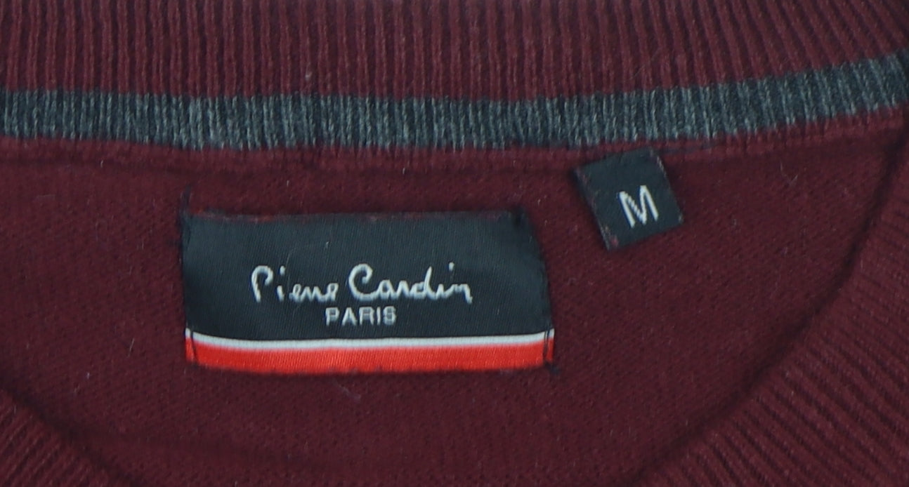 Pierre Cardin Men's Red V-Neck Pullover Jumper M