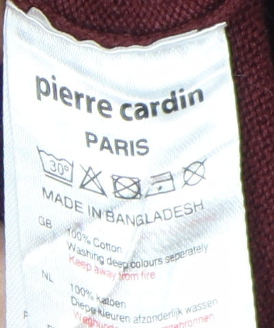 Pierre Cardin Men's Red V-Neck Pullover Jumper M