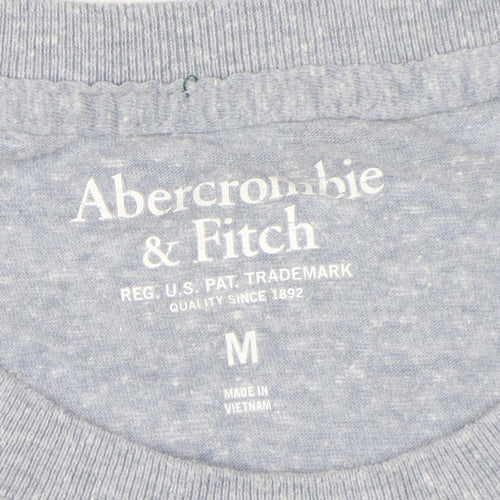 Abercrombie & Fitch Men's Blue T-Shirt M Solid Logo