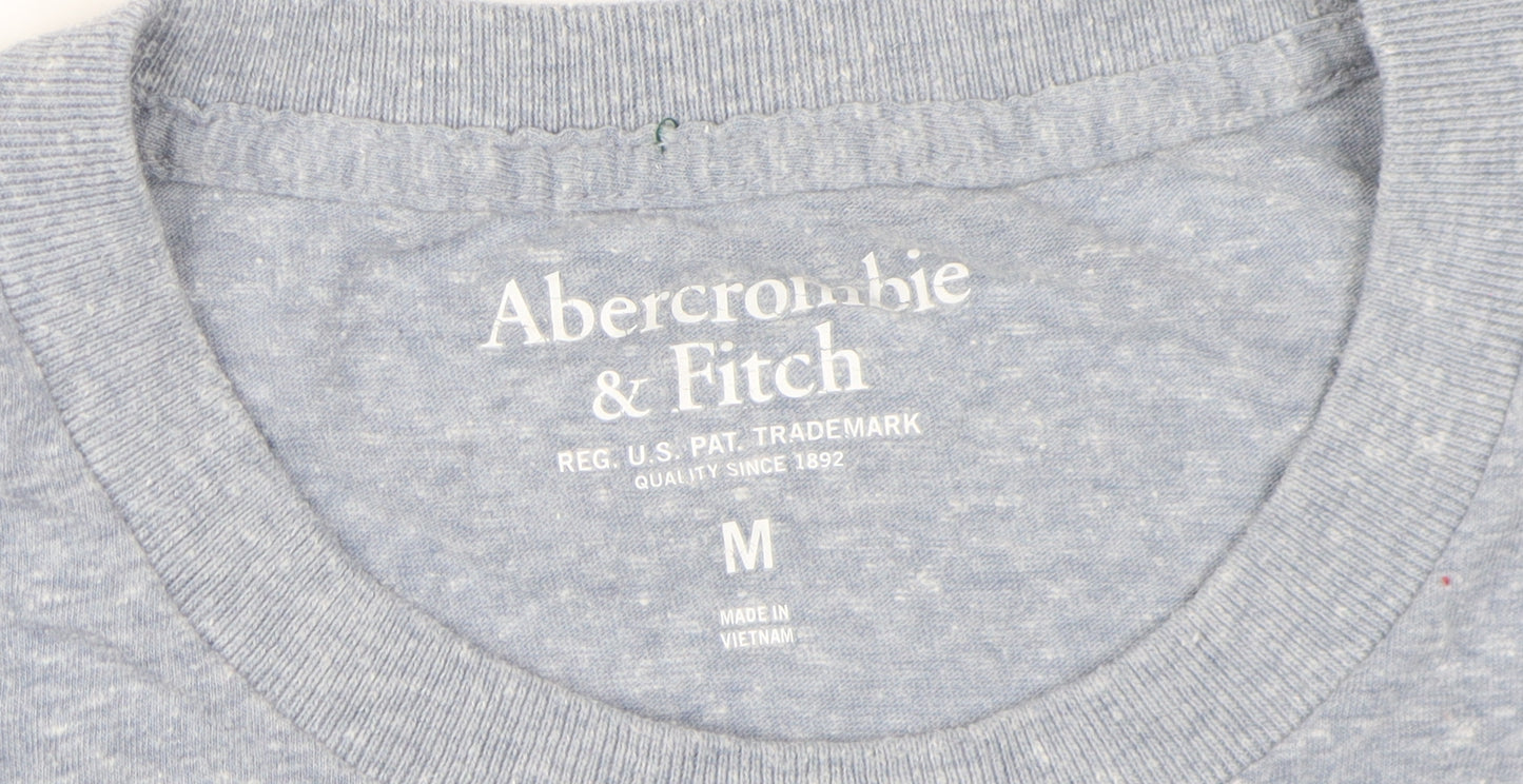 Abercrombie & Fitch Men's Blue T-Shirt M Solid Logo