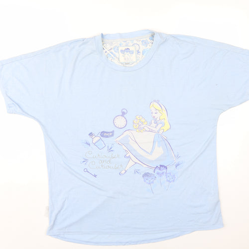 Disney Women's Nightshirt Blue Size 14 Alice Cartoon