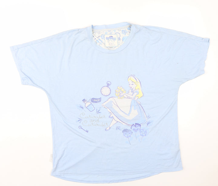 Disney Women's Nightshirt Blue Size 14 Alice Cartoon