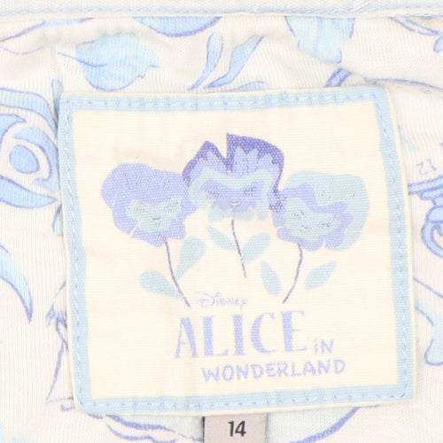 Disney Women's Nightshirt Blue Size 14 Alice Cartoon