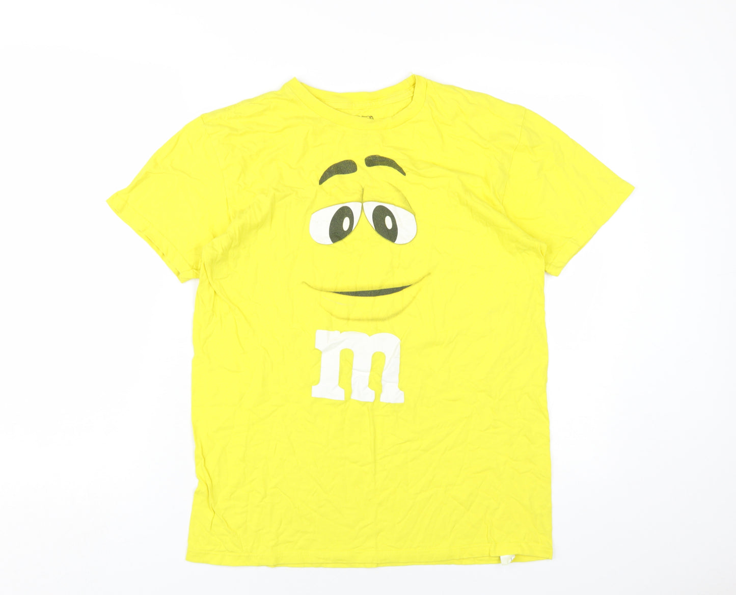 M&M's Yellow Cartoon Graphic Men's T-Shirt, Medium