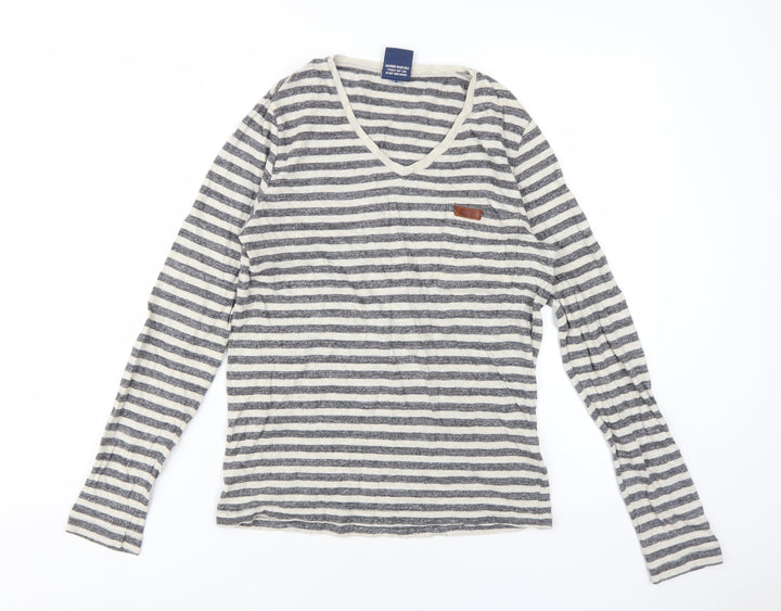 Franklin & Marshall Women's Striped T-Shirt, Size S, V-Neck
