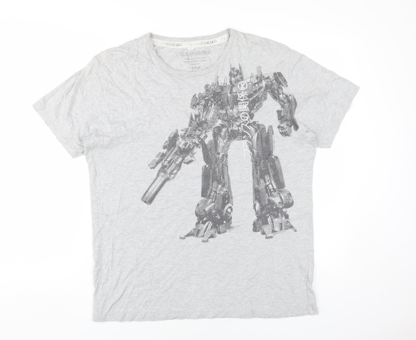 FCUK Transformers Men's Grey XL Graphic T-Shirt