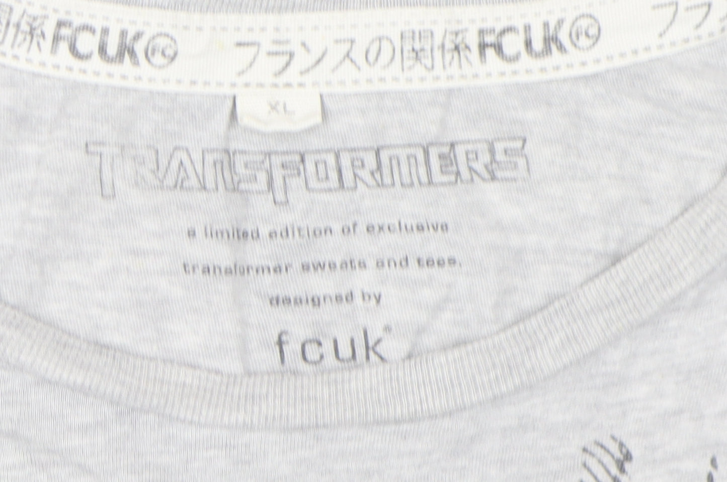 FCUK Transformers Men's Grey XL Graphic T-Shirt