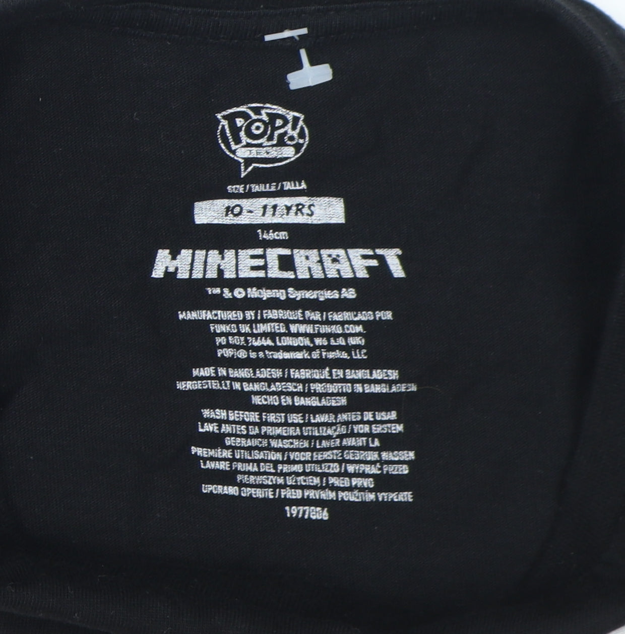 Minecraft Boys Black Graphic Print T-Shirt Size 146