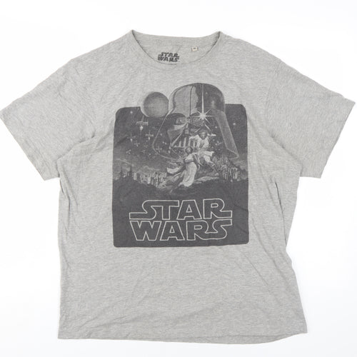 Star Wars Men's Grey Graphic T-Shirt M