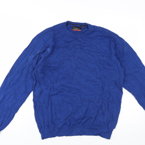 Pierre Cardin Men's Blue Cotton Pullover Jumper M