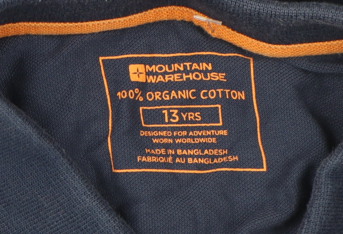 Mountain Warehouse Boys Blue Polo Shirt, 13 Years, Cotton Pullover
