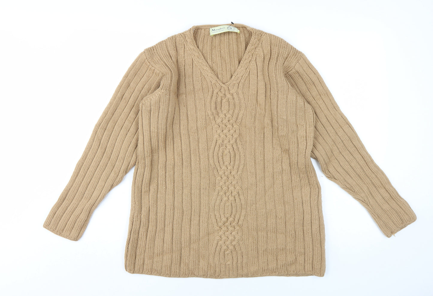 Monaghan's Women's Beige V-Neck Pullover Jumper, M