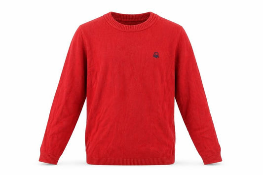 Front view of United Colors of Benetton boys’ red cotton jumper m