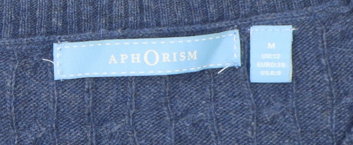 Aphorism Women's Blue Pullover Jumper - Size M