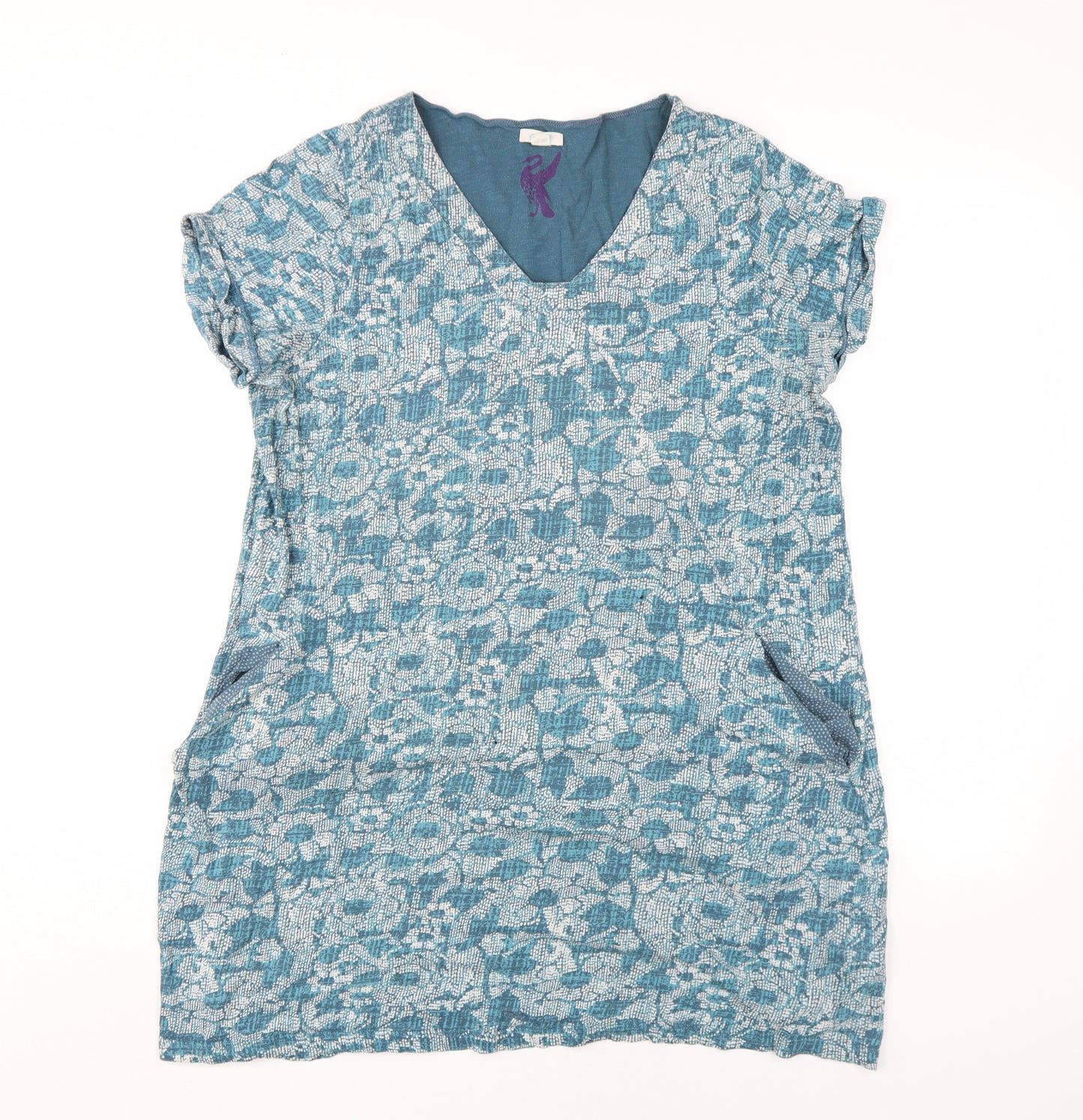 White Stuff Women's Blue Floral Shift Dress, Size 18
