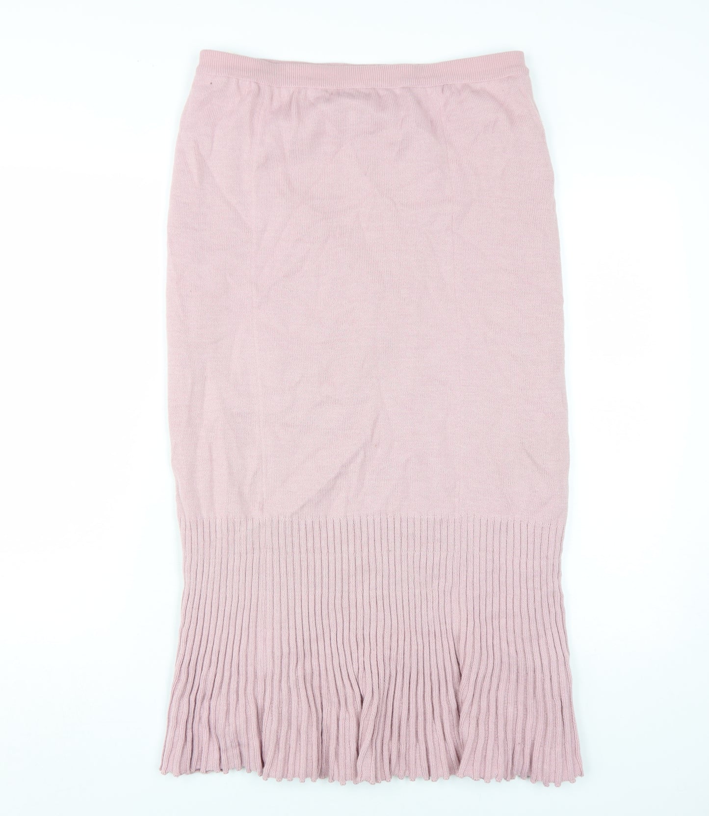 Lucia Women's Pink Pleated Midi Skirt Size 14