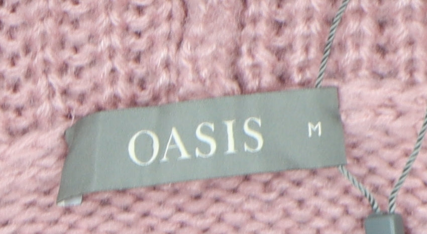 Oasis Women's Pink Cowl Neck Acrylic Pullover Jumper M