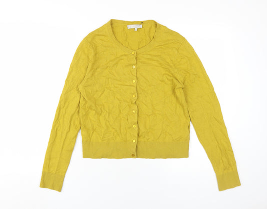 Hobbs Women’s Yellow Cotton Cardigan M