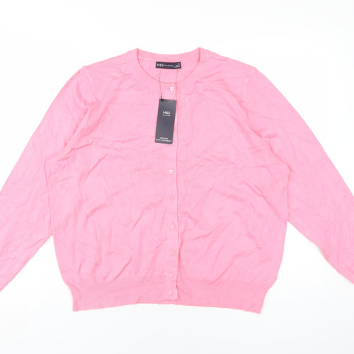 Marks and Spencer Women's Pink Cardigan Size 20