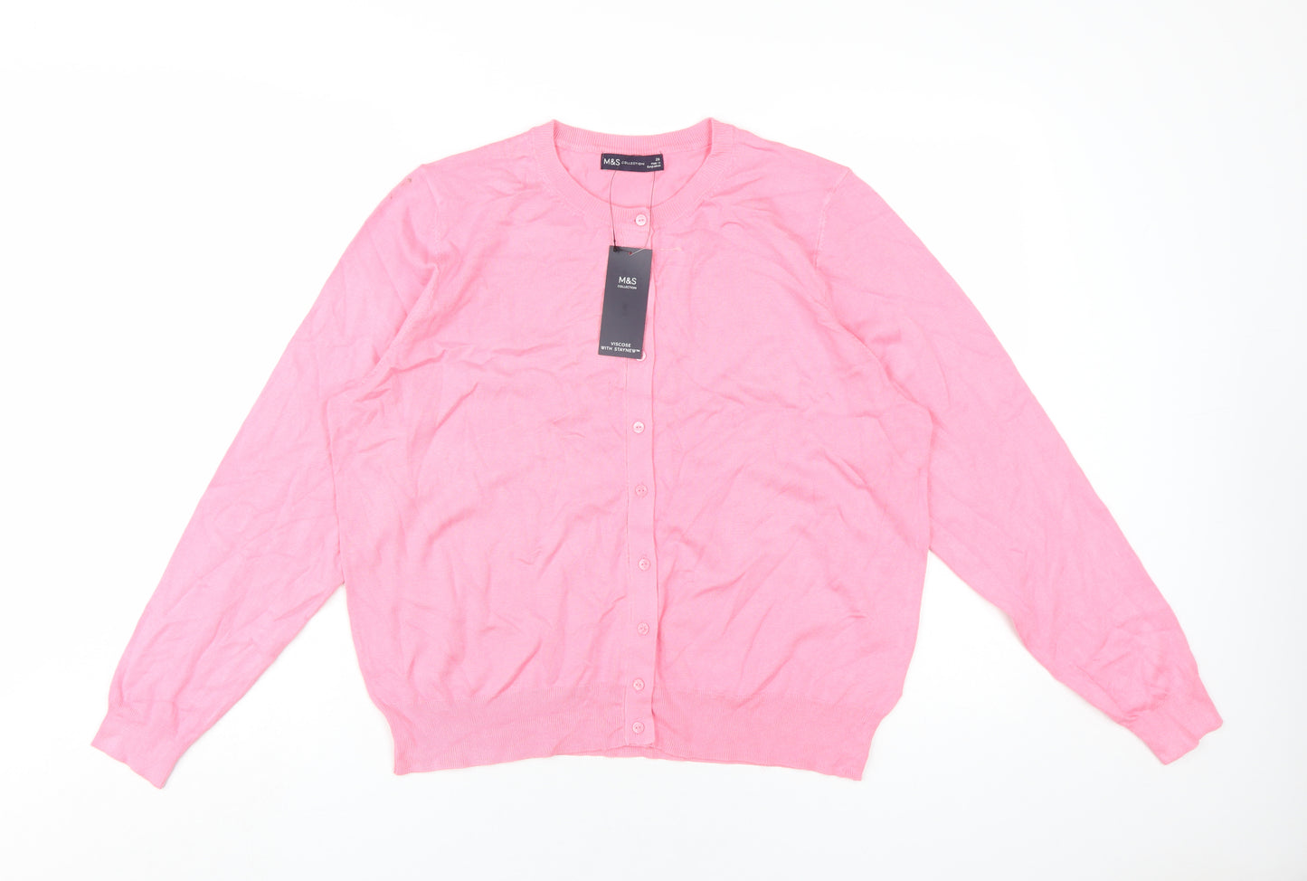 Marks and Spencer Women's Pink Cardigan Size 20