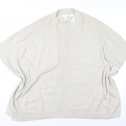 H&M Women Beige XS Mock Neck Jumper