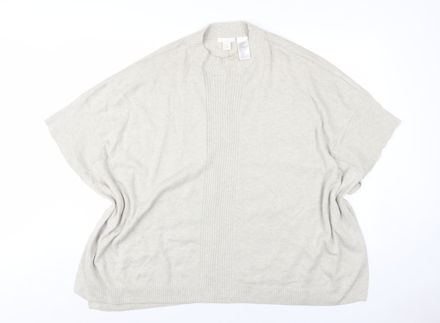 H&M Women Beige XS Mock Neck Jumper