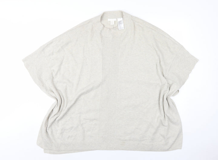 H&M Women Beige XS Mock Neck Jumper