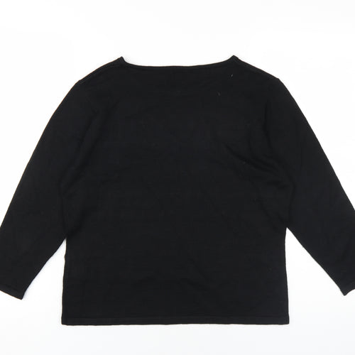 Viz-A-Viz Women's Black Crew Neck Jumper Size 12