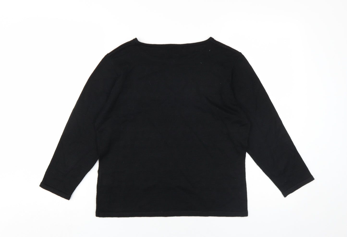 Viz-A-Viz Women's Black Crew Neck Jumper Size 12