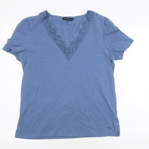 Crew Clothing Women's Blue V-Neck T-Shirt Size 12