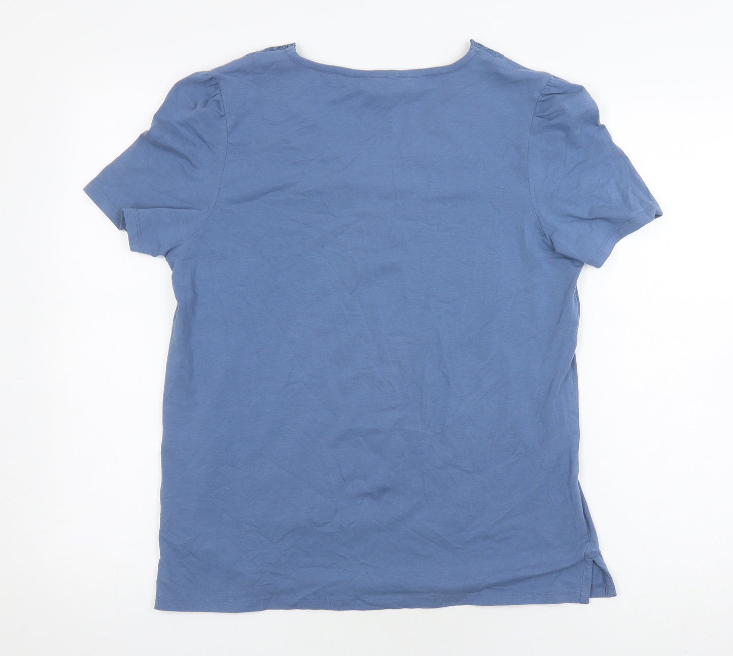 Crew Clothing Women's Blue V-Neck T-Shirt Size 12